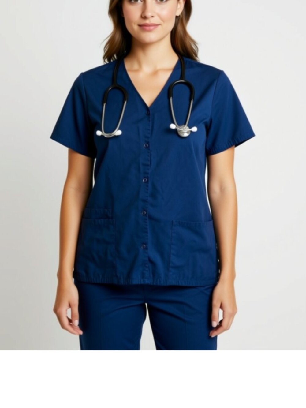 Cherokee Black Scrub shirt/jacket SIze Medium, short-sleeve with snaps (P3)